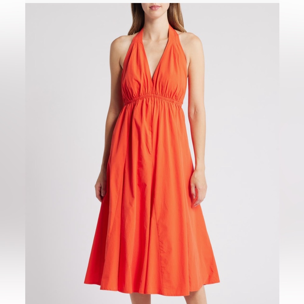 DU PARADIS 
Bahama Halter Sundress NWT Orange/Red Small